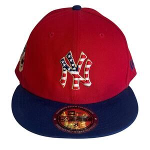 New Era 59FIFTY NY Yankees America National Eagle USA Flag Fitted Hat Size 8